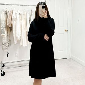 CAbi Uptown Sweater Dress in Dark Grey